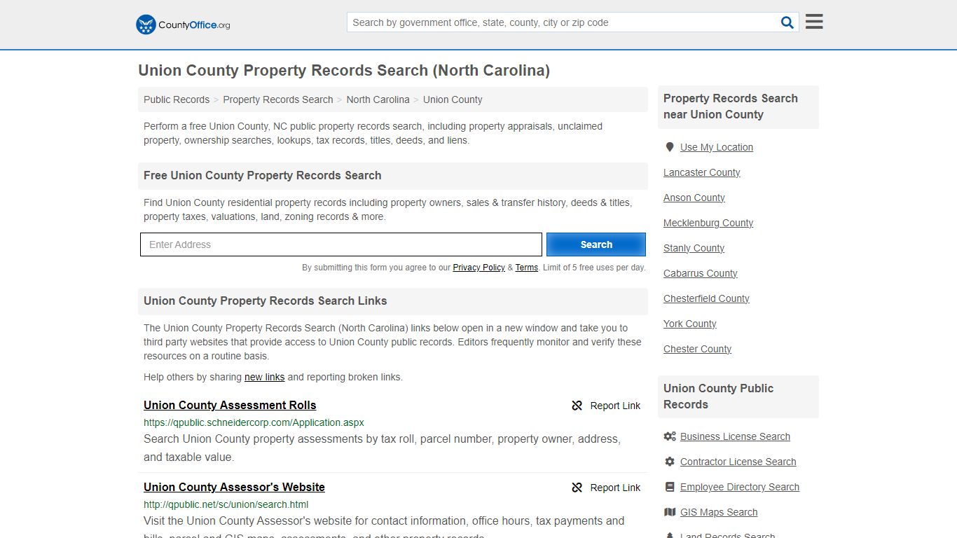 Union County Property Records Search (North Carolina) - County Office